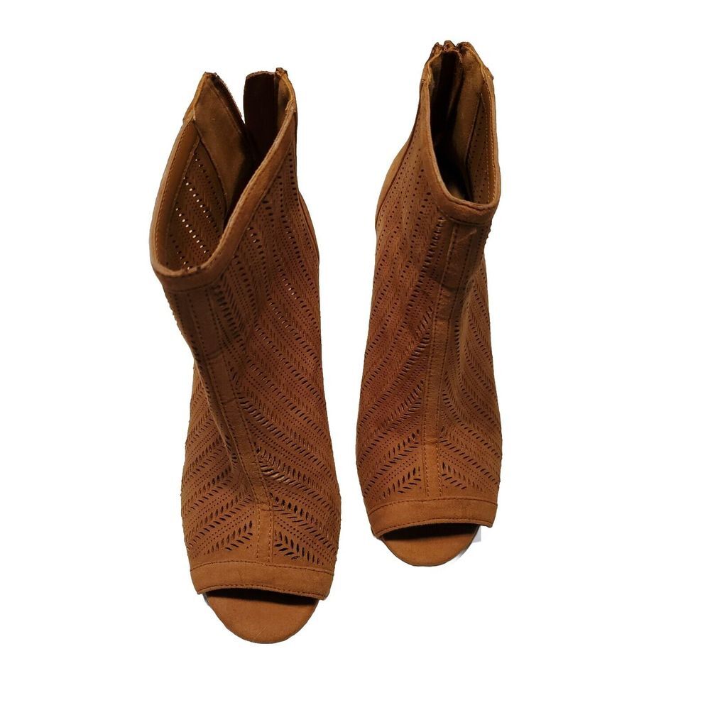 Apt 9 Tan Open Toe Ankle Boots‎ Bootie Size 8 Medium